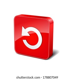 Reset 3d Rounded Corner Red Vector Icon Button