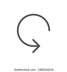 Reset Arrow modern simple clear flat outline vector icon, symbol 