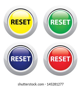Reset button illustration isolated on white. Vector