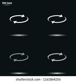 Reset button, reload arrows flat grayscale vector icon.