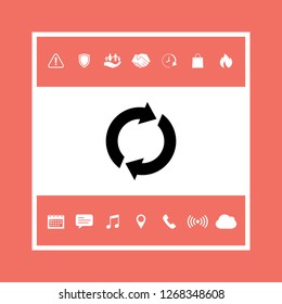 Reset button, reload arrows. Graphic elements for your design