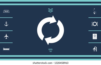 Reset button, reload arrows. Graphic elements for your design