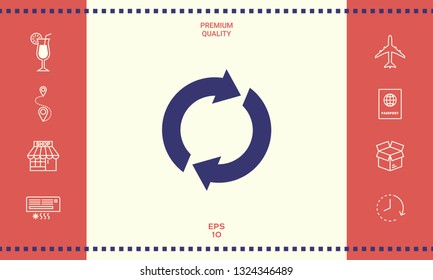 Reset button, reload arrows. Graphic elements for your design