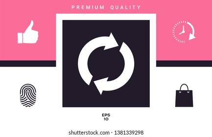 Reset button, reload arrows. Graphic elements for your design