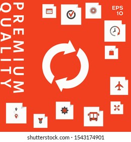 Reset button, reload arrows. Graphic elements for your design