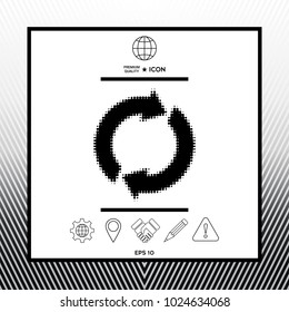 Reset button, reload arrows - halftone logo