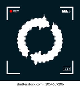 Reset button, reload arrows - halftone logo
