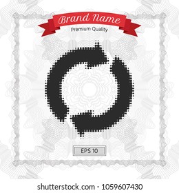 Reset button, reload arrows - halftone logo