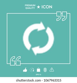 Reset button, reload arrows - halftone logo