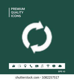 Reset button, reload arrows - halftone logo