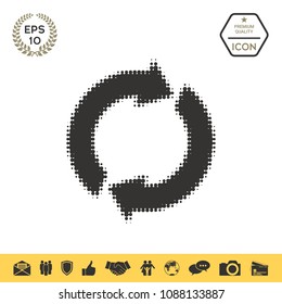 Reset button, reload arrows - halftone logo