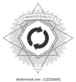 Reset button, reload arrows - halftone logo