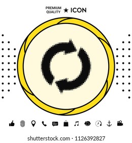 Reset button, reload arrows - halftone logo