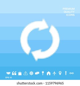 Reset button, reload arrows - halftone logo