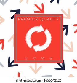 Reset button, reload arrows - halftone logo. Graphic elements for your design