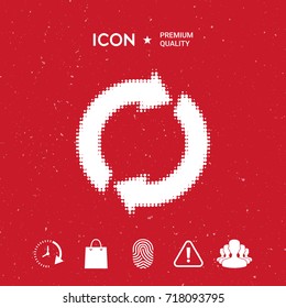 Reset button, reload arrows - halftone logo