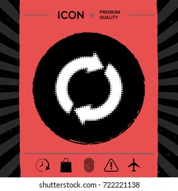 Reset button, reload arrows - halftone logo