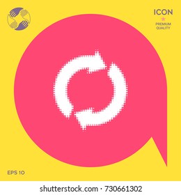 Reset button, reload arrows - halftone logo