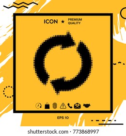 Reset button, reload arrows - halftone logo