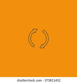 Reset button, reload arrows icon.