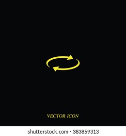 Reset button, reload arrows icon. Flat illustration.