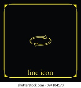 Reset button, reload arrows icon. Flat illustration.