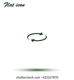 Reset button, reload arrows icon. Flat illustration.