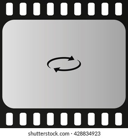 Reset button, reload arrows icon. Flat illustration.
