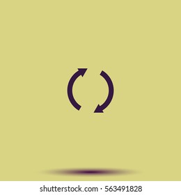 Reset button, reload arrows icon.