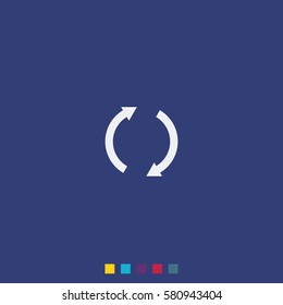 Reset button, reload arrows icon.