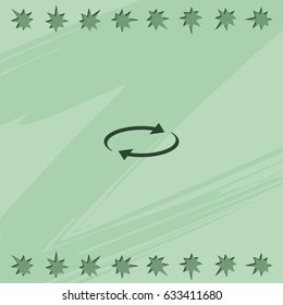 Reset button, reload arrows icon. Flat illustration.
