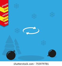 Reset button, reload arrows icon. Flat illustration.