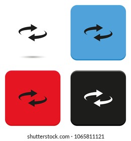 Reset button, reload arrows symbol flat vector icon.