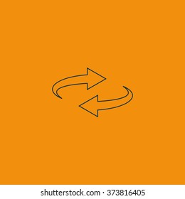 Reset button, reload arrows symbol. Flat illustration.