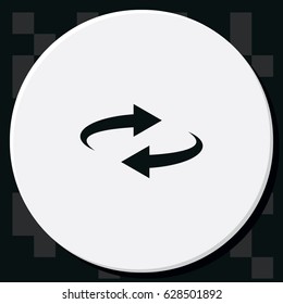 Reset button, reload arrows symbol. Flat illustration.