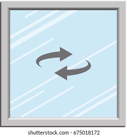 Reset button, reload arrows symbol. Flat illustration.