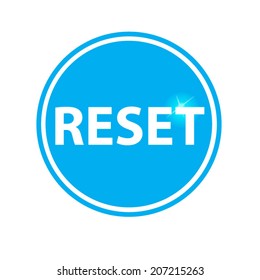 reset circular icon blue on white background