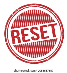 Reset grunge rubber stamp on white background, vector illustration