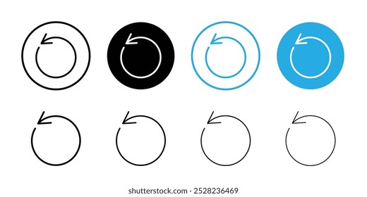 Symbol zurücksetzen Umrissvektor Schwarz-Weiß