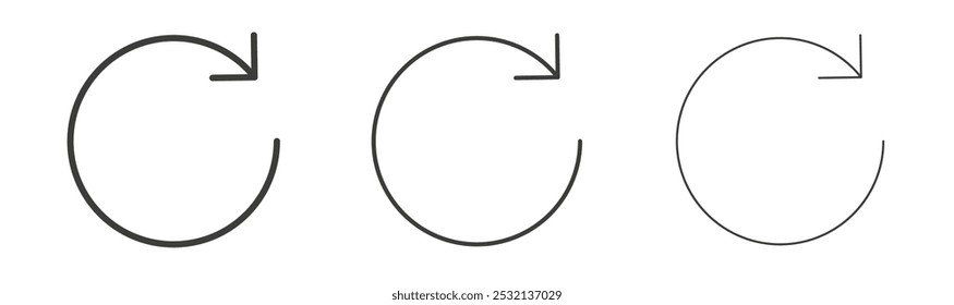 Reset icon in fill and three stroke sizes