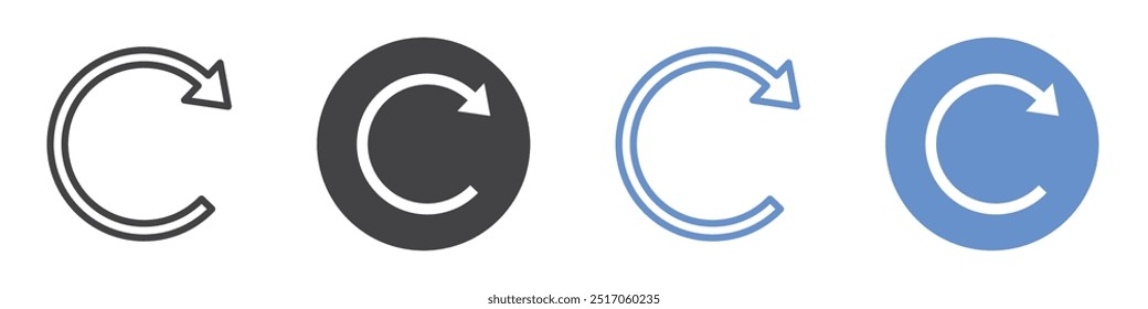 Conjunto de símbolos de línea plana de icono de Restablecer.