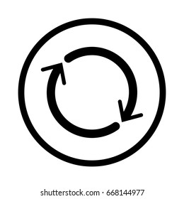 Reset icon, iconic symbol inside a circle, on white background. Vector Iconic Design.