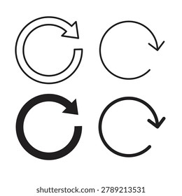 Reset icon on white background. Editable stroke and clipart icons