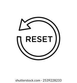 Reset icon outline collection or set in black and white