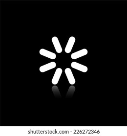 reset icon - vector illustration with reflection isolated on black