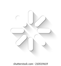 reset icon - white vector illustration with shadow