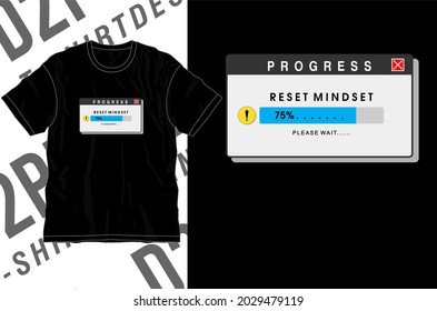 reset mindset t shirt design graphic vector 