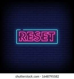 Reset Neon Signs Style Text Vector