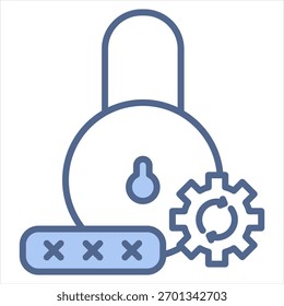 Ilustração do vetor de ícone azul de redefinição de senha