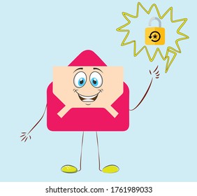 reset password face expression , mail vector design